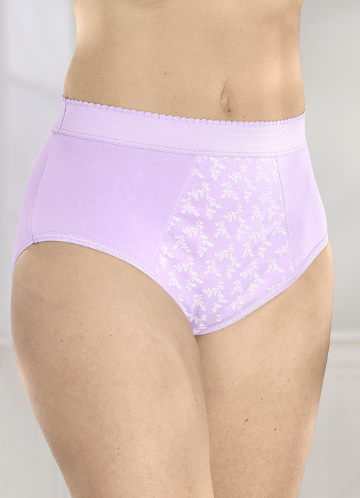 Slip - Set van vijf corrigerende slips met verstevigende voorzijde, in Größe 038 bis 056, in Farbe FLIEDER-WIT Ansicht 1