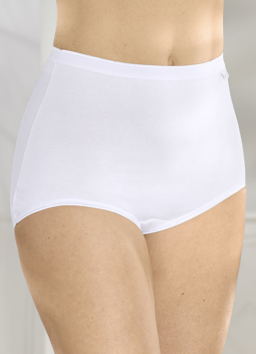 Slip - Verpakking met vijf slips met elastische boorden, in Größe 040 bis 058, in Farbe WIT Ansicht 1