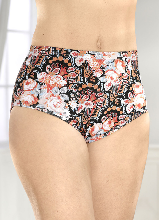 Slip - Set van vier slips met elastische band, in Größe 038 bis 056, in Farbe ZWART-ABRIKOOS-BLAUW Ansicht 1