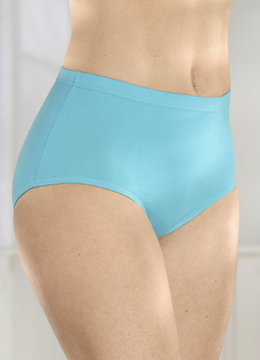 Slip - Set van vier slips met elastische tailleband, in Größe 038 bis 056, in Farbe TURQUOISE Ansicht 1