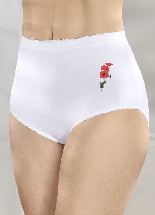 Slip - Set van vijf bloemenslipjes, in Größe 040 bis 060, in Farbe 5X WIT Ansicht 1