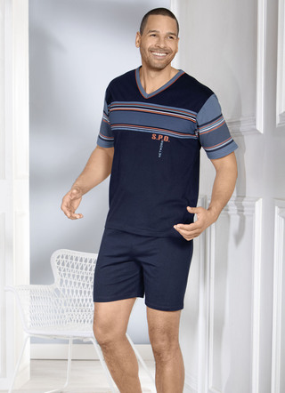 Twee-pack shorties met V-hals en geplaatste print