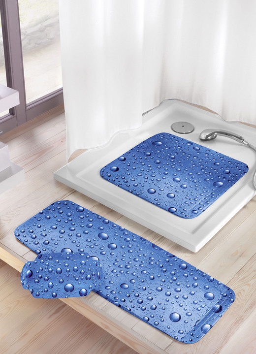 Badmatten - Waarborgsommen van Kleine Wolke, in Größe 300 (douche-inzet, 55/55 cm) bis 302 (nekkussen, 32/22 cm), in Farbe BLAUW Ansicht 1