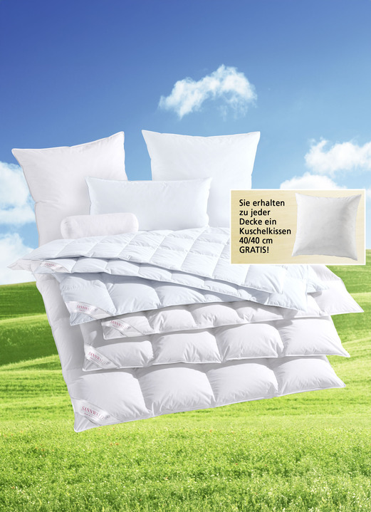 Dekbedden - Ganzendons beddengoedprogramma van Sannwald, in Größe 103 (deken, 135/200 cm) bis 110 (Deken, 155/220 cm), in Farbe WEISS, in Ausführung Licht