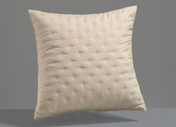 Spreien - Stijlvolle sprei met lintrand, in Größe 873 (eenpersoonsbed, 135 x 210 cm) bis 924 (1 kussensloop, 50x 50 cm), in Farbe NATUREL Ansicht 1