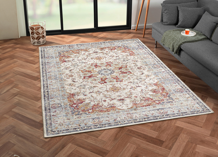 Klassiek - Bruggen en tapijten met een achterkant van puur katoen, in Größe 113 (vloerkleed, 80 x 150 cm) bis 282 (Tapijt, 200 x 290 cm), in Farbe MULTICOLOR Ansicht 1