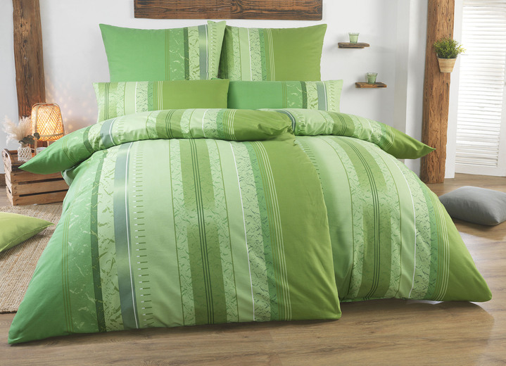 Beddengoed - Beddengoedset, in Größe 111 (40/80 cm + 135/200 cm) bis 115 (80/80 cm + 155/220 cm), in Farbe GRÜN Ansicht 1