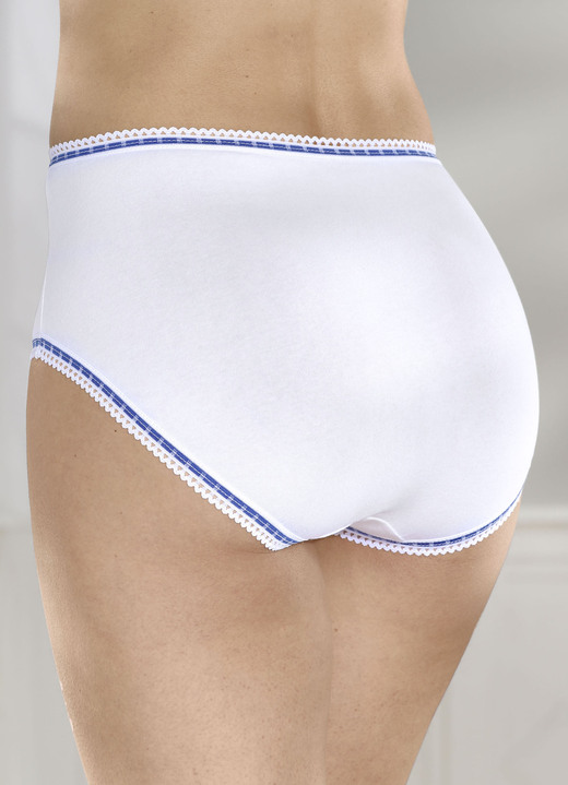 Slip - Verpakking van zeven slips met contrasterende biezen, in Größe 038 bis 060, in Farbe WIT Ansicht 1