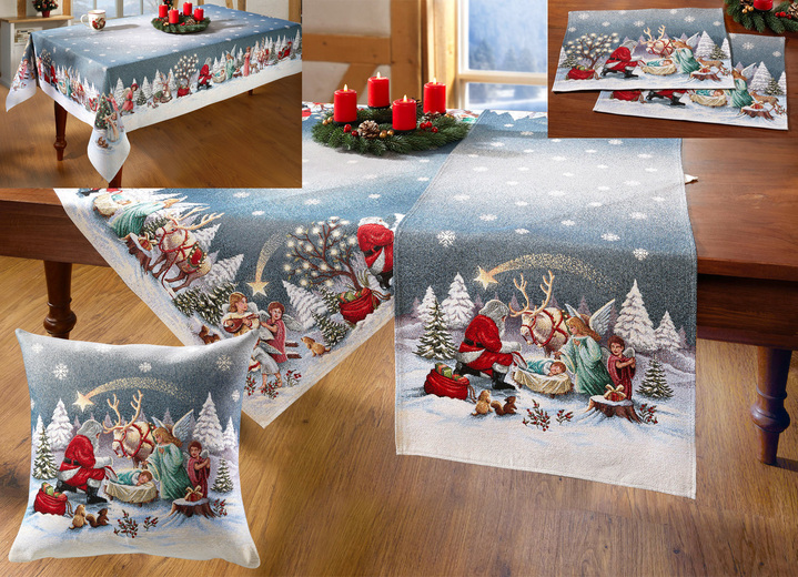Woonaccessoires - Tafel- en kamerdecoratie gemaakt van tapijt, in Größe 100 (2 placemats, 33/45 cm) bis 404 (Kussensloop, 45/45 cm), in Farbe BUNT Ansicht 1
