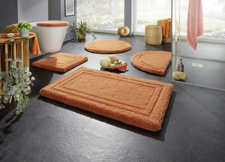 Badmatten - Halfrond vloerkleed, in Größe 100 (Matje, halfrond 50/80 cm) bis 110 (set voor hangend toilet, 2-delig), in Farbe MANDARINE Ansicht 1