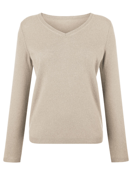 Lange mouw - Trui met kasjmiergehalte, in Größe 038 bis 052, in Farbe BEIGE Ansicht 1