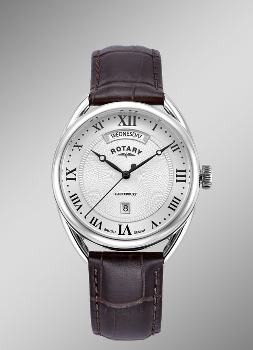 - Rotary quartz herenhorloge met leren band, in Farbe  Ansicht 1