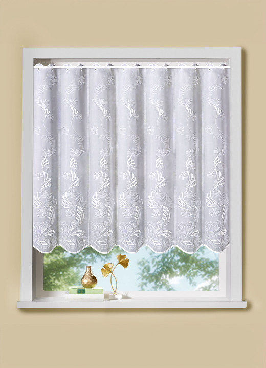 Korte gordijnen - Kleine etalagewinkel, in Größe 875 (95x95cm) bis 896 (120x160cm), in Farbe WEISS Ansicht 1