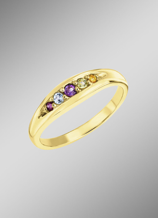 Ringen - Stralende elegantie: damesring met echte edelstenen, in Größe 160 bis 220, in Farbe  Ansicht 1