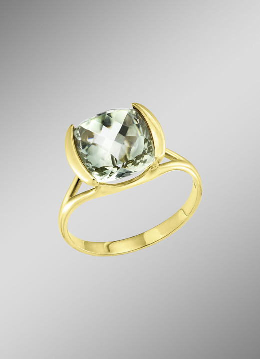 Ringen - Tijdloze elegantie: damesring met echte groene amethist, in Größe 160 bis 220, in Farbe  Ansicht 1