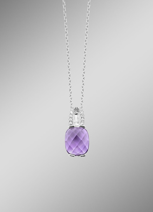 Kettinghanger - Magische elegantie: hanger met echte amethist en ankerketting, in Farbe  Ansicht 1
