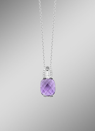 Magische elegantie: hanger met echte amethist en ankerketting