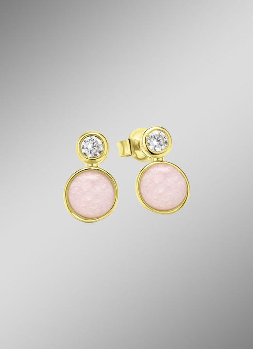 Oorsieraad - Delicate elegantie: oorknopjes met roze chalcedoon, in Farbe  Ansicht 1