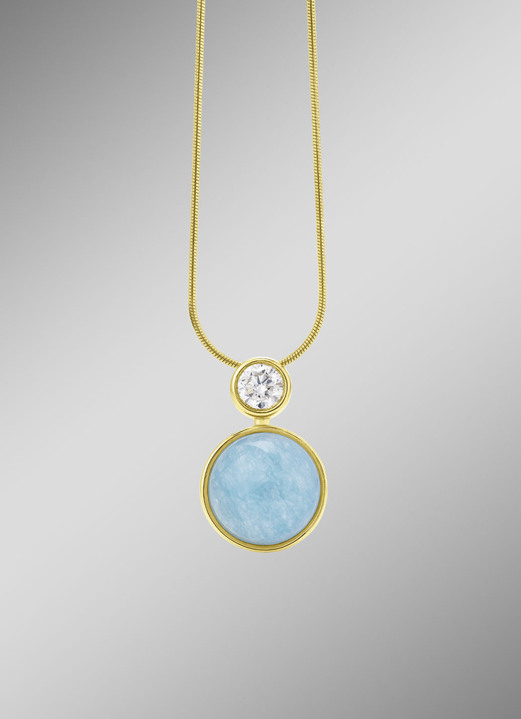 Kettinghanger - Elegante verfijning: hanger met echte blauwe chalcedoon, in Farbe  Ansicht 1