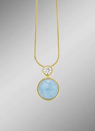 Elegante verfijning: hanger met echte blauwe chalcedoon