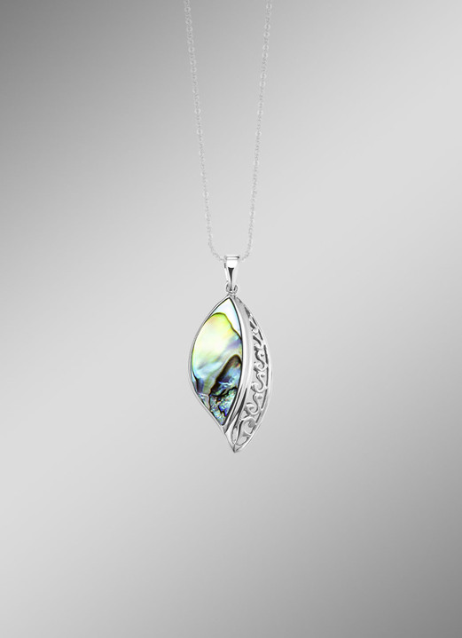 Kettinghanger - Elegante hanger van zilver met echt abalone parelmoer, in Farbe  Ansicht 1
