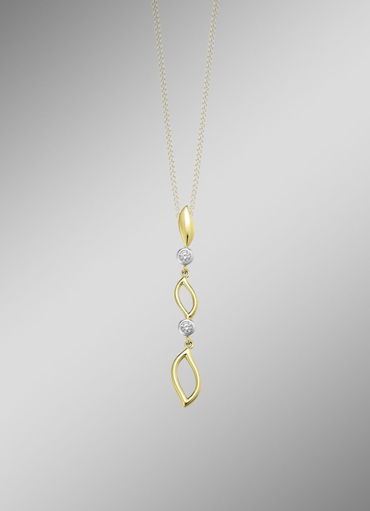 Kettinghanger - Elegantie in twee kleuren: hanger met synthetische zirkonia, in Farbe  Ansicht 1