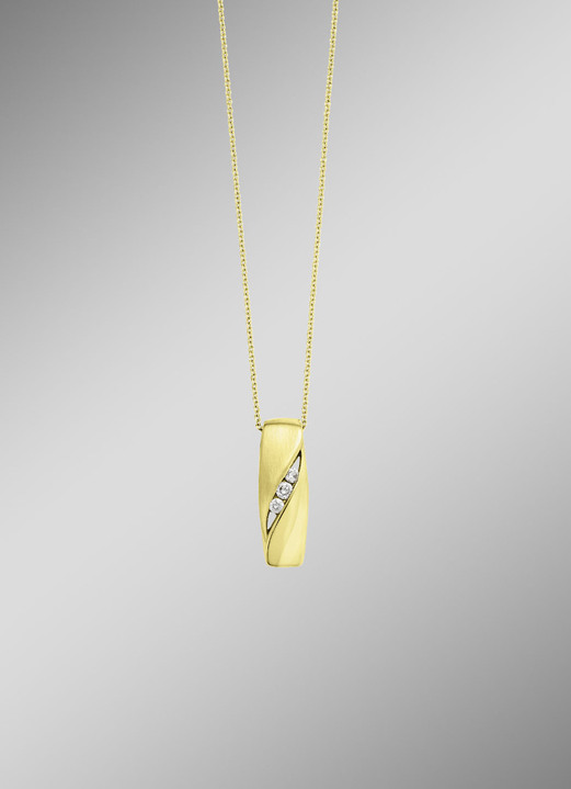 Hangers - Elegantie in goud: hanger met 3 diamanten, in Farbe  Ansicht 1