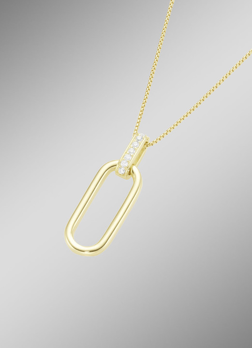 Kettinghanger - Vergulde hanger met ketting, in Farbe  Ansicht 1