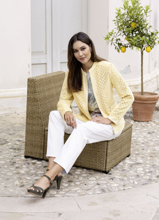 Imitatieleren blazer met uitsparingen