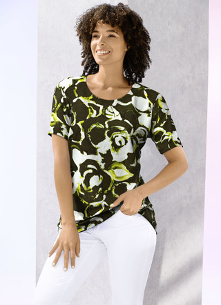 Shirt met felgekleurde print
