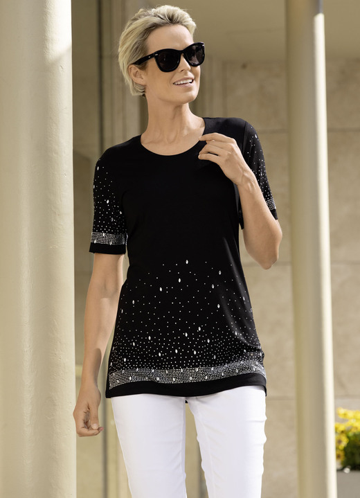 Korte mouw - Shirt, in Größe 038 bis 054, in Farbe ZWART Ansicht 1