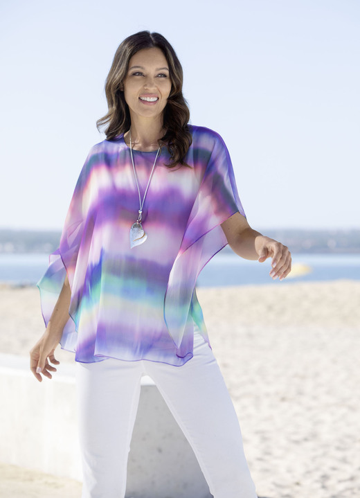 Korte mouw - Ponchotuniek in veelkleurig, in Größe L (44/46) bis XXL (52/54), in Farbe MULTICOLOR