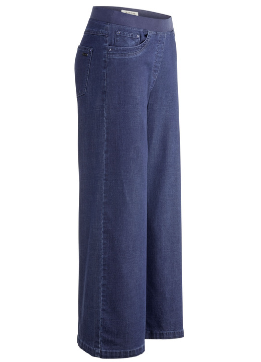7/8 broeken, capri's, bermuda's - Culottes in 5-pocketsmodel, in Größe 018 bis 052, in Farbe JEANSBLAU Ansicht 1