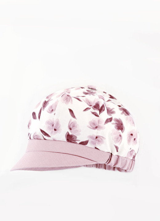 Mutsen & hoeden - Modieuze dames krantenjongenspet met elastische inzet, in Farbe ROSÉ Ansicht 1