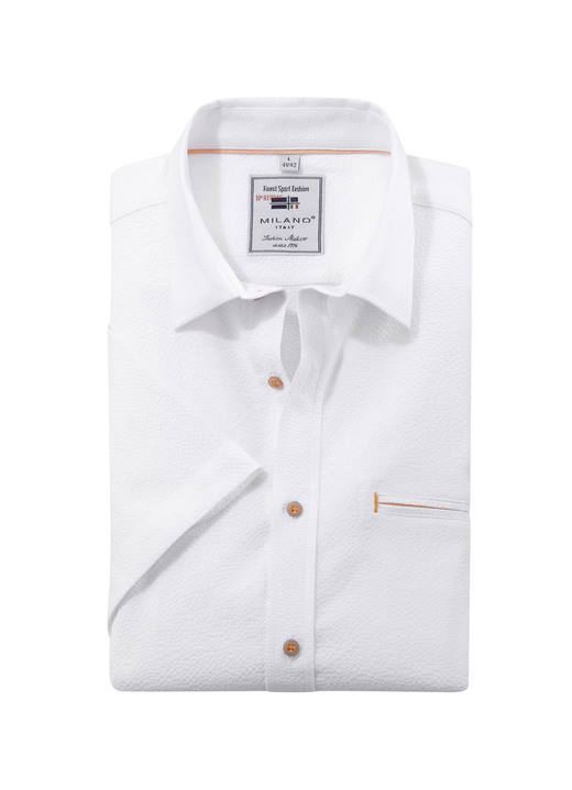 Korte mouw - Seersucker shirt van 