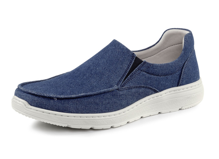 Instappers & veterschoenen - GINO GALANTE pantoffels van denimstof, in Größe 039 bis 046, in Farbe BLAU Ansicht 1