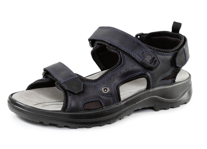 Sandalen & slippers - GINO GALANTE Trekking-Sandale aus Nappaleder und Textilmaterial Sandalen & slippers - GINO GALANTE Trekking-Sandale aus Nappaleder und Textilmaterial, in Größe 040 bis 047, in Farbe DONKERBLAUW-ZWART