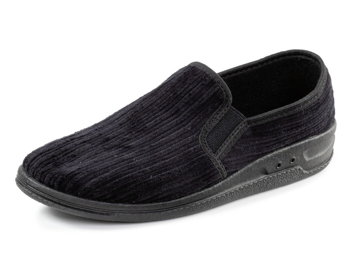 Huisschoenen - Pantoffel van corduroy textielmateriaal Huisschoenen - Pantoffel van corduroy textielmateriaal, in Größe 040 bis 047, in Farbe SCHWARZ