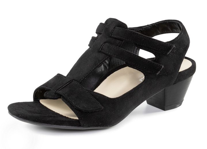 Sandalettes & slippers - Andrea Conti sandaal gemaakt van velours materiaal, in Größe 036 bis 042, in Farbe SCHWARZ Ansicht 1