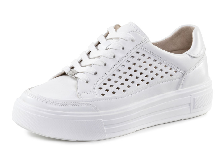 Instappers & veterschoenen - ELENA EDEN Sneaker aus Nappaleder mit luftiger Perforation, in Größe 3 1/2 bis 8, in Farbe WEISS Ansicht 1