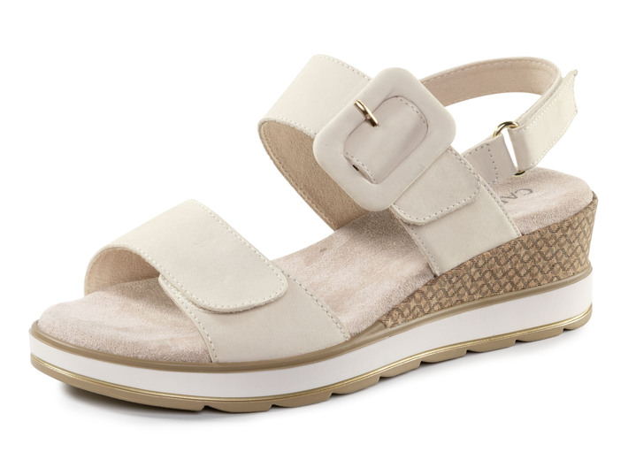 Sandalettes & slippers - ELENA EDEN sandalen van fijn nubuckleer, in Größe 036 bis 042, in Farbe ECRU Ansicht 1