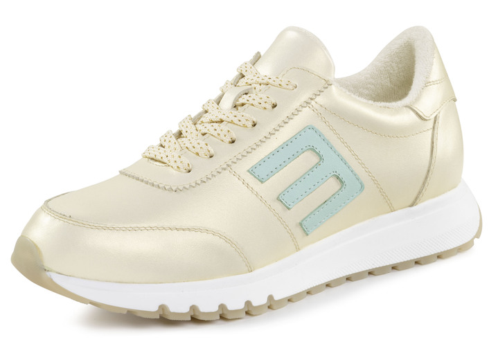 Instappers & veterschoenen - ELENA EDEN sneakers van glanzend nappaleer, in Größe 036 bis 042, in Farbe CHAMPAGNER Ansicht 1