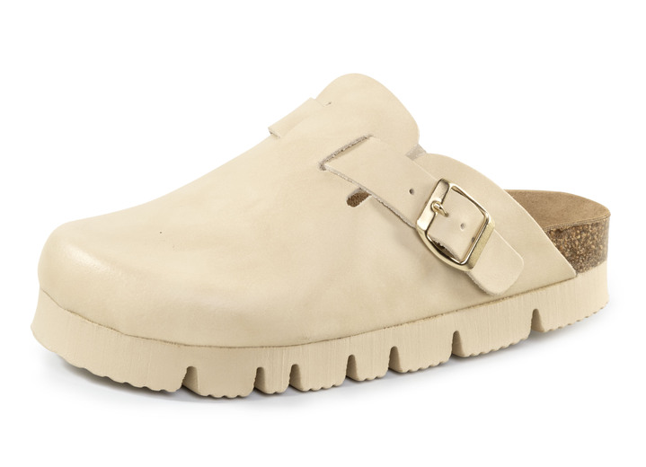 Sandalettes & slippers - ELENA EDEN Clog aus Nappaleder, in Größe 036 bis 042, in Farbe BEIGE Ansicht 1