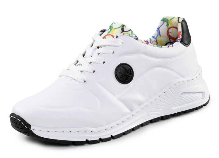 Instappers & veterschoenen - Rieker vetersneakers met uitneembaar voetbed, in Größe 036 bis 042, in Farbe WEISS-SCHWARZ Ansicht 1