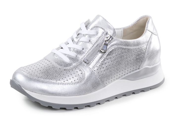 Breedte H - Waldläufer veterschoenen van nappaleer, in Größe 3 1/2 bis 8, in Farbe ZILVER Ansicht 1