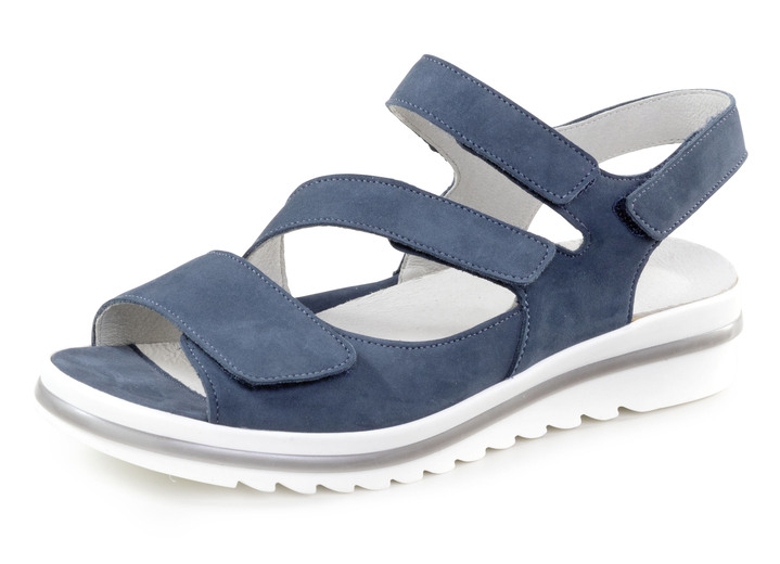 Sandalettes & slippers - Waldläufer sandaal met uitneembaar leren voetbed, in Größe 3 1/2 bis 8, in Farbe JEANSBLAU Ansicht 1