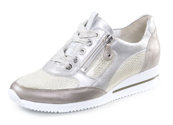 Breedte H - Waldläufer sneakers gemaakt van een fijne leer-materiaalmix, in Größe 3 1/2 bis 8, in Farbe SEKT-BRONZE-PLATIN Ansicht 1