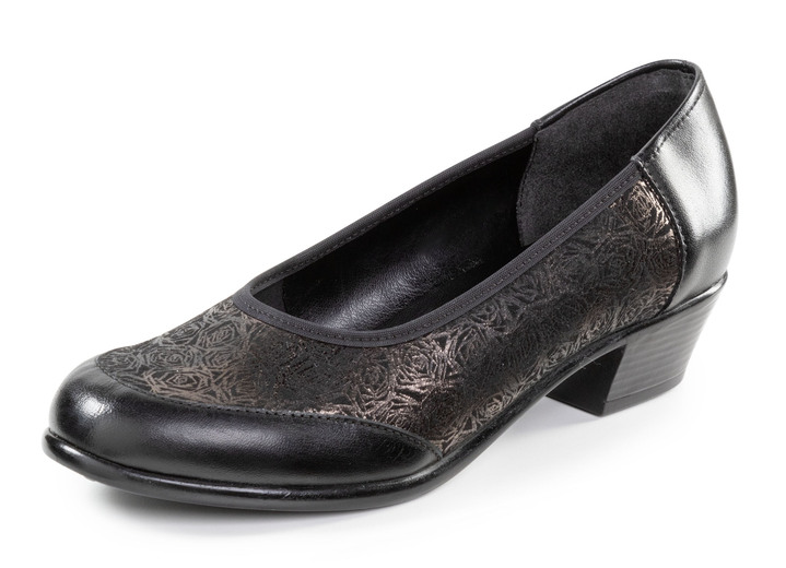 Breedte H - ELENA EDEN pumps van nappaleer, in Größe 036 bis 042, in Farbe SCHWARZ-BRONZE Ansicht 1