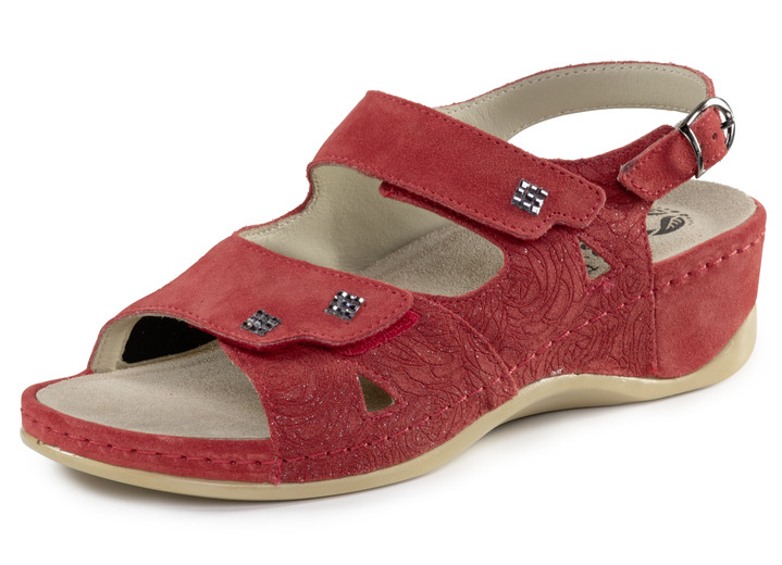Sandalettes & slippers - Mubb-sandaal met elastische inzet bij de bal, in Größe 036 bis 042, in Farbe ROOD Ansicht 1