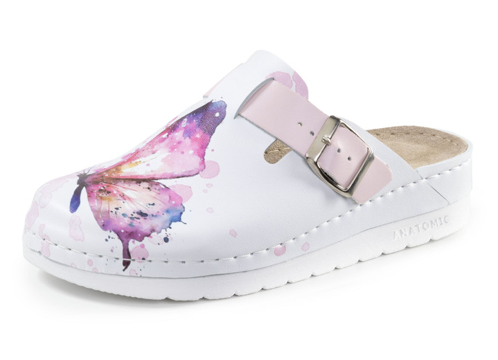 Sandalettes & slippers - Klompen, in Größe 036 bis 041, in Farbe WEISS-BUNT Ansicht 1